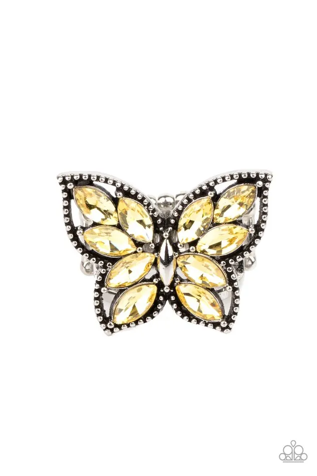 Rings Paparazzi Jewelry Paparazzi Ring Fluttering Fashionista Yellow Rings Paparazzi Jewelry Paparazzi Ring Fluttering Fashionista Yellow