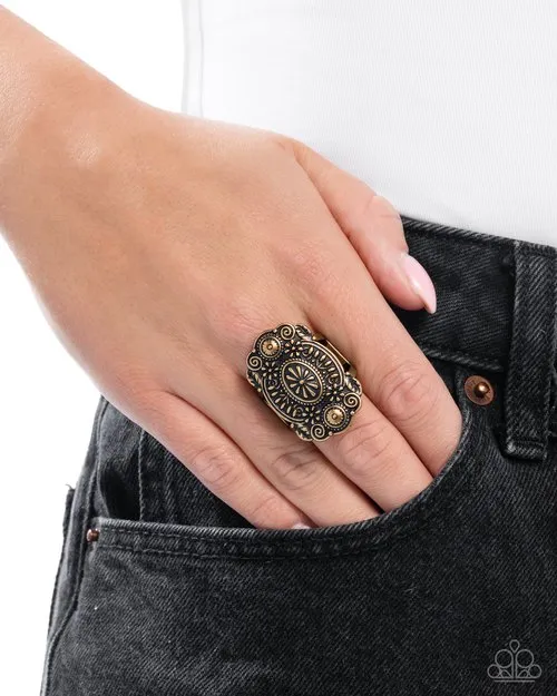 Rings Paparazzi Jewelry Paparazzi Ring Frenetic Frame Brass