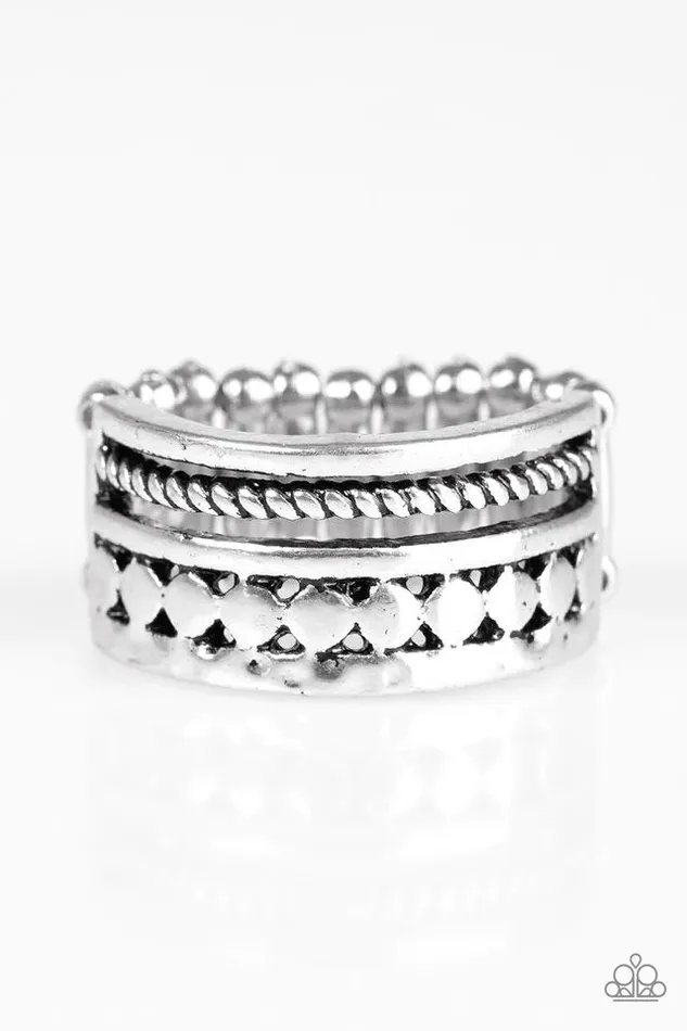 Rings Paparazzi Jewelry Paparazzi Ring Textile Tease Silver