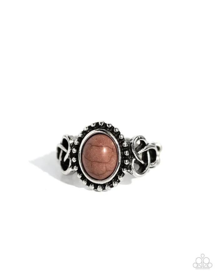 Rings Paparazzi Ring Celtic KNOTout Brown Paparazzi Jewelry Rings Paparazzi Ring Celtic KNOTout Brown Paparazzi Jewelry