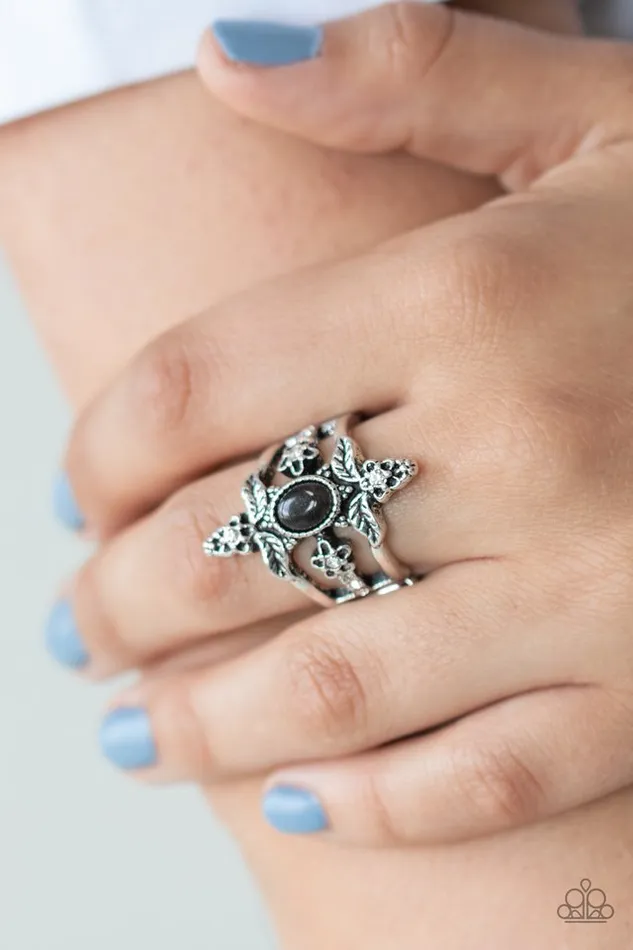 Rings Paparazzi Ring Fleur de Fancy Black Paparazzi Jewelry