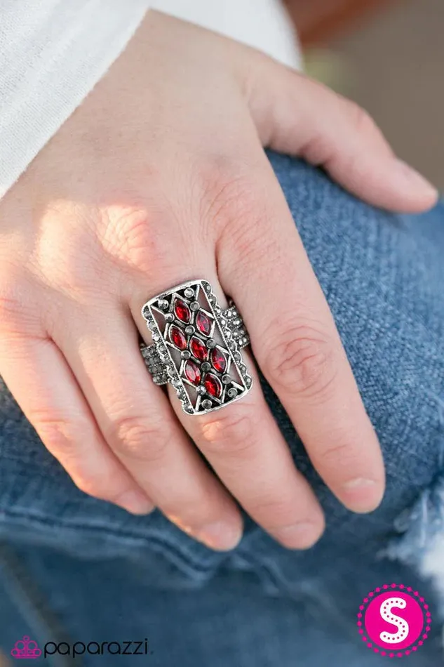 Rings Paparazzi Ring Let Me Adjust My Crown Red Paparazzi Jewelry