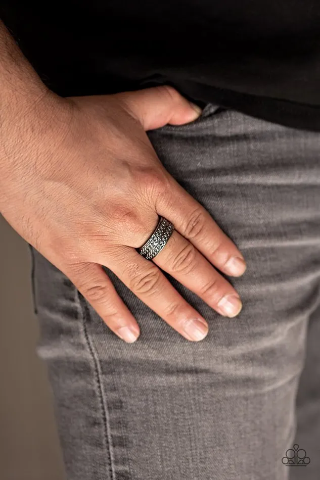 Rings Paparazzi Ring Man vs Machine Black Paparazzi Jewelry