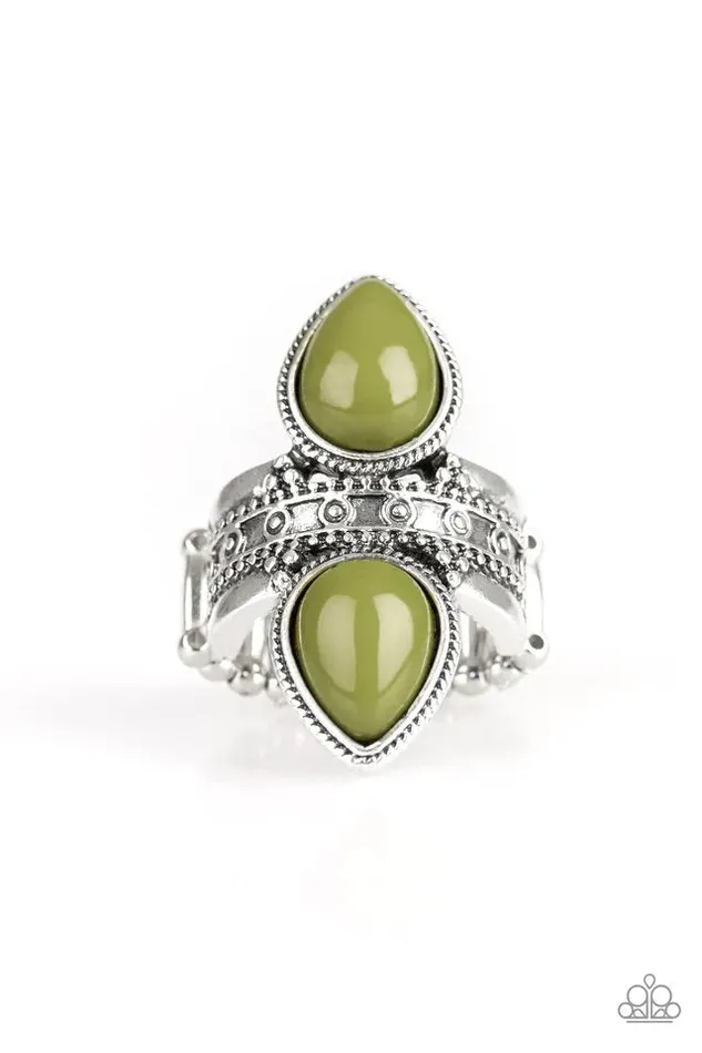 Rings Paparazzi Ring New Age Leader Green Paparazzi Jewelry