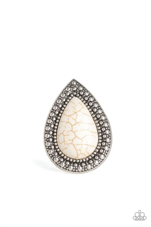Rings Paparazzi Ring Santa Fe Storm White Paparazzi Jewelry