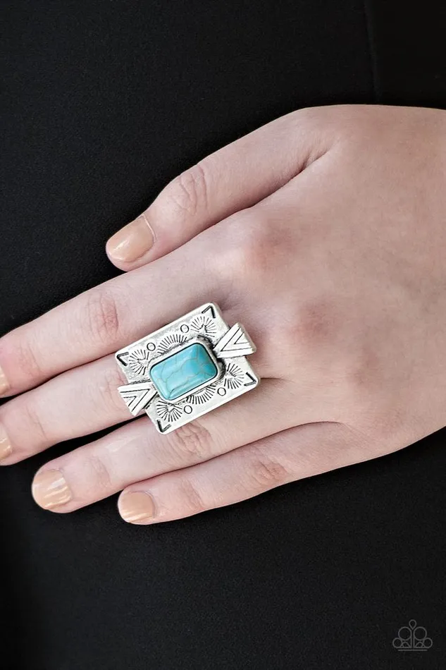 Rings Paparazzi Ring Stone Cold Couture Blue Paparazzi Jewelry