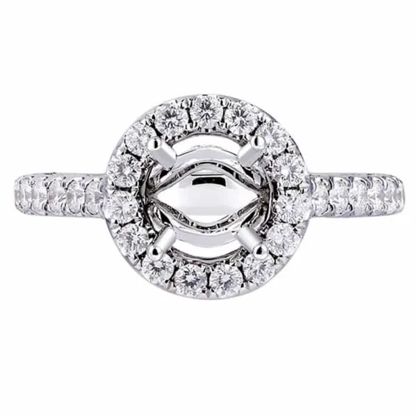 Rings Romantic delicate design halo setting 18k white gold ring with 135ct diamonds KR11420XD100A Diamond Source NYC Rings Romantic delicate design halo setting 18k white gold ring with 135ct diamonds KR11420XD100A Diamond Source NYC