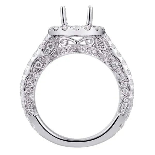Rings Romantic delicate design halo setting 18k white gold ring with 135ct diamonds KR11420XD100A Diamond Source NYC Rings Romantic delicate design halo setting 18k white gold ring with 135ct diamonds KR11420XD100A Diamond Source NYC
