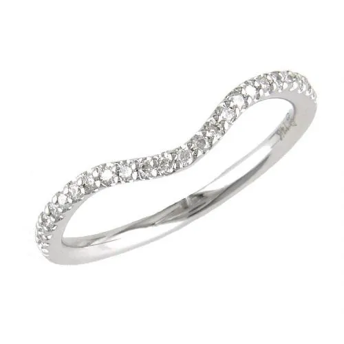 Rings Wedding Bands 14K White Gold Diamond Band Curved