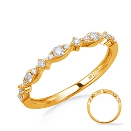 Rings Wedding Bands 14K Yellow Gold Diamond Band Marquise Round Design