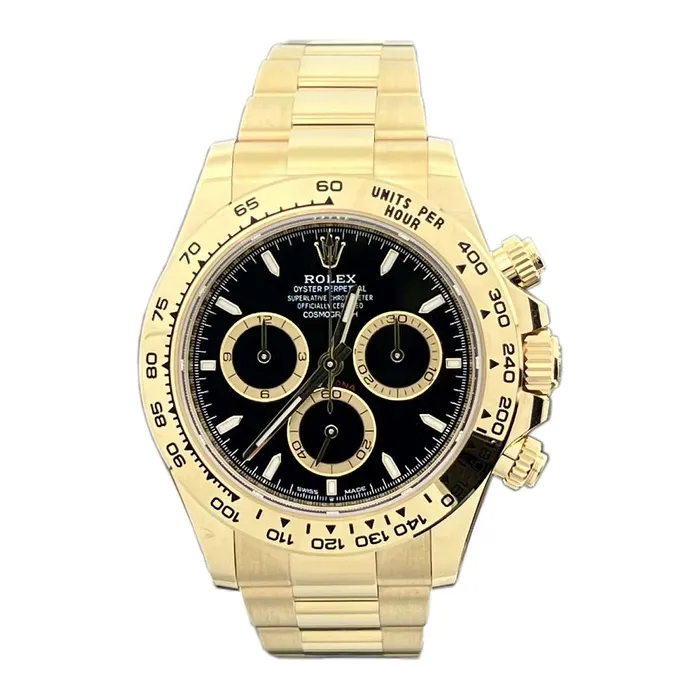 Rolex Bracelets Rolex Cosmograph Daytona 40mm Ref 126508 Black Index Dial 18K Yellow Gold Oyster Bracelet Mens Watch
