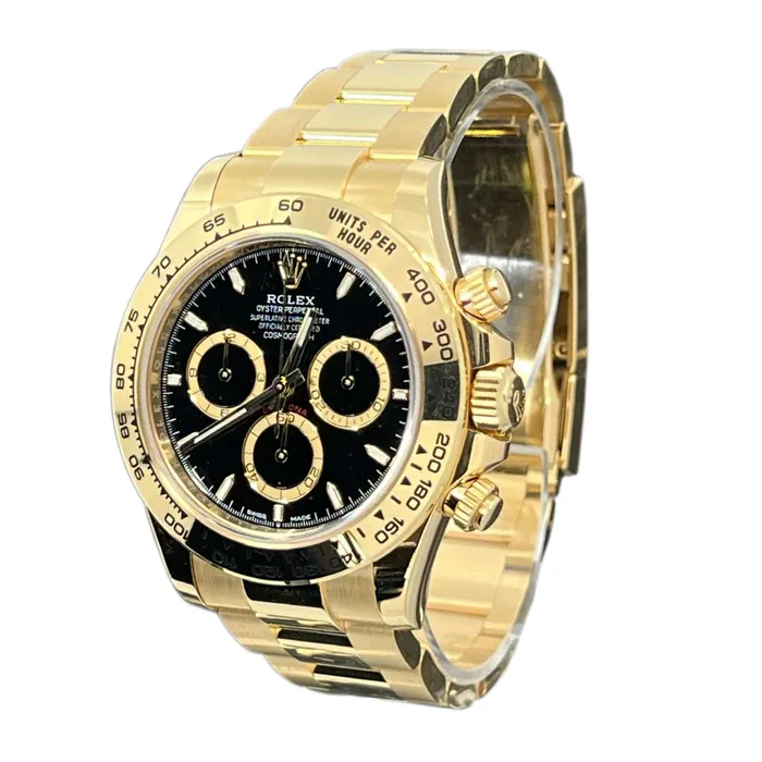 Rolex Bracelets Rolex Cosmograph Daytona 40mm Ref 126508 Black Index Dial 18K Yellow Gold Oyster Bracelet Mens Watch