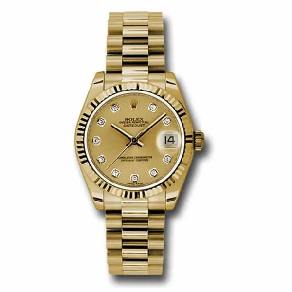 Rolex Bracelets Rolex Datejust 31mm Ref 178278 chdp Champagne Dial 18K Yellow Gold President Bracelet Womens Watch Rolex Bracelets Rolex Datejust 31mm Ref 178278 chdp Champagne Dial 18K Yellow Gold President Bracelet Womens Watch