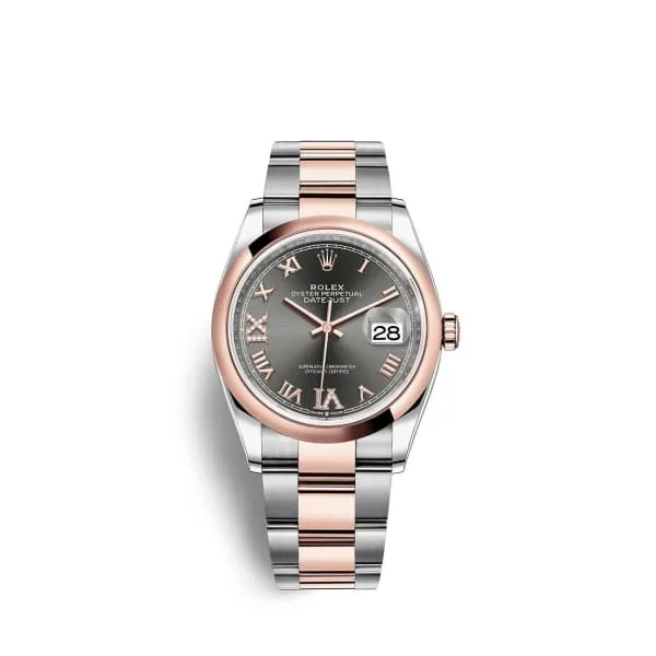 Rolex Bracelets Rolex Datejust 36mm Ref 1262010024 Dark Rhodium Roman Diamond Dial Two Tone Stainless Steel 18K Rose Gold Oyster Bracelet Watch Rolex Bracelets Rolex Datejust 36mm Ref 1262010024 Dark Rhodium Roman Diamond Dial Two Tone Stainless Steel 18K Rose Gold Oyster Bracelet Watch