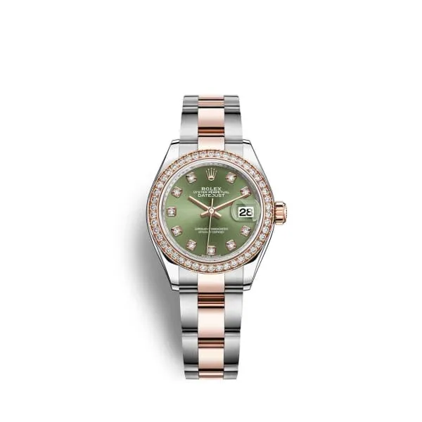 Rolex Bracelets Rolex LadyDatejust 28mm Ref 279381rbr0008 Olive Green Diamond Dial Diamond Bezel Two Tone Stainless Steel 18K Rose Gold Oyster Bracelet Womens Watch Rolex Bracelets Rolex LadyDatejust 28mm Ref 279381rbr0008 Olive Green Diamond Dial Diamond Bezel Two Tone Stainless Steel 18K Rose Gold Oyster Bracelet Womens Watch