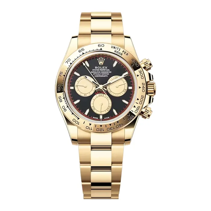 Rolex Cosmograph Daytona 40mm Ref 116528PNBK Paul Newman Black Champagne Index Dial 18K Yellow Gold Oyster Bracelet Mens Watch Rolex Bracelets Rolex Cosmograph Daytona 40mm Ref 116528PNBK Paul Newman Black Champagne Index Dial 18K Yellow Gold Oyster Bracelet Mens Watch Rolex Bracelets