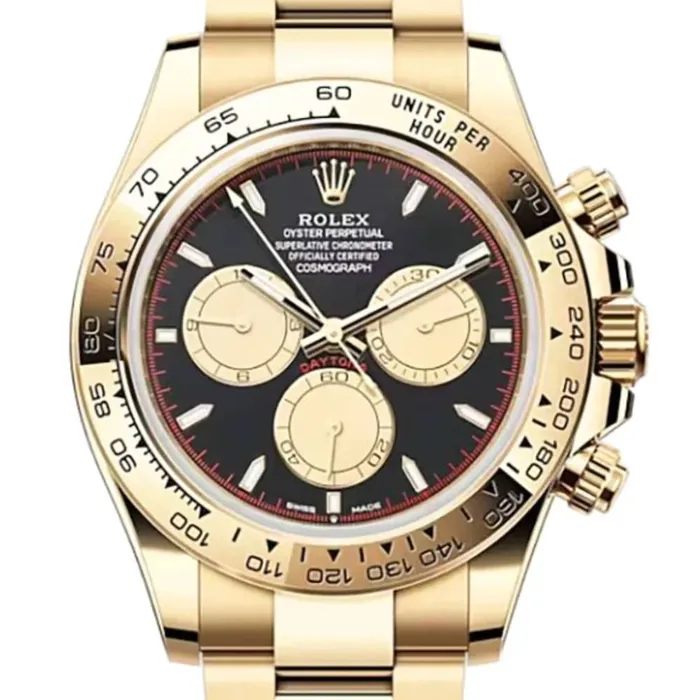 Rolex Cosmograph Daytona 40mm Ref 116528PNBK Paul Newman Black Champagne Index Dial 18K Yellow Gold Oyster Bracelet Mens Watch Rolex Bracelets