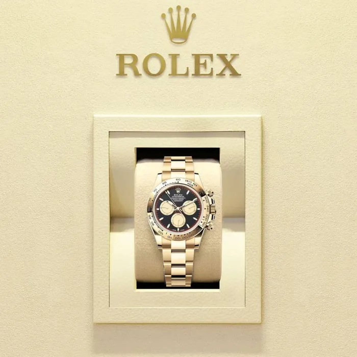 Rolex Cosmograph Daytona 40mm Ref 116528PNBK Paul Newman Black Champagne Index Dial 18K Yellow Gold Oyster Bracelet Mens Watch Rolex Bracelets