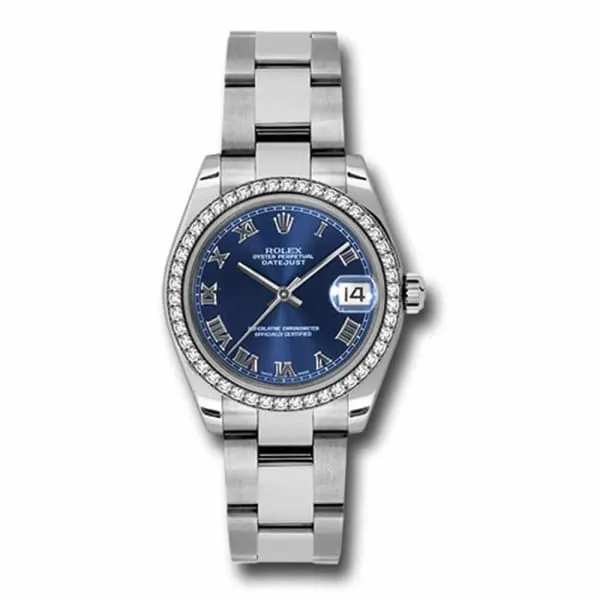 Rolex Datejust 31mm Ref 1783840058 Blue Dial Diamond Bezel Stainless Steel Oyster Bracelet Womens Watch Rolex Bracelets Rolex Datejust 31mm Ref 1783840058 Blue Dial Diamond Bezel Stainless Steel Oyster Bracelet Womens Watch Rolex Bracelets
