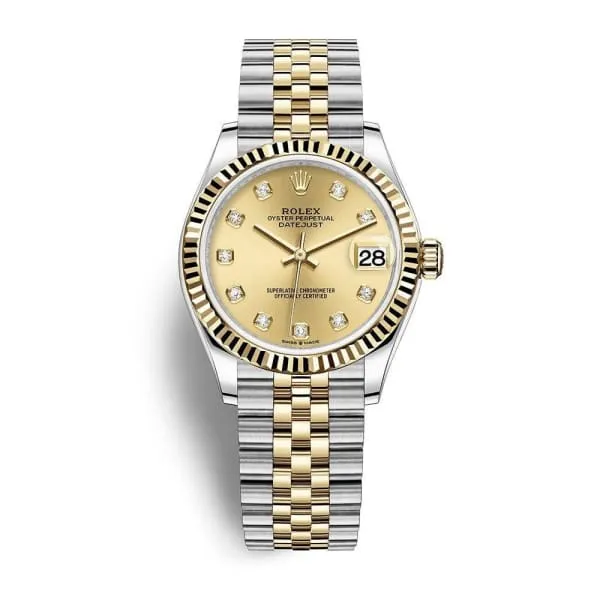 Rolex Datejust 31mm Ref 2782730026 Champagne Diamond Dial Two Tone Stainless Steel 18K Yellow Gold Jubilee Bracelet Womens Watch Rolex Bracelets Rolex Datejust 31mm Ref 2782730026 Champagne Diamond Dial Two Tone Stainless Steel 18K Yellow Gold Jubilee Bracelet Womens Watch Rolex Bracelets
