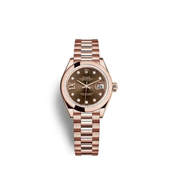 Rolex Lady Datejust 28mm Ref 2791650002 Chocolate Diamond Dial 18K Rose Gold President Bracelet Womens Watch Rolex Bracelets Rolex Lady Datejust 28mm Ref 2791650002 Chocolate Diamond Dial 18K Rose Gold President Bracelet Womens Watch Rolex Bracelets