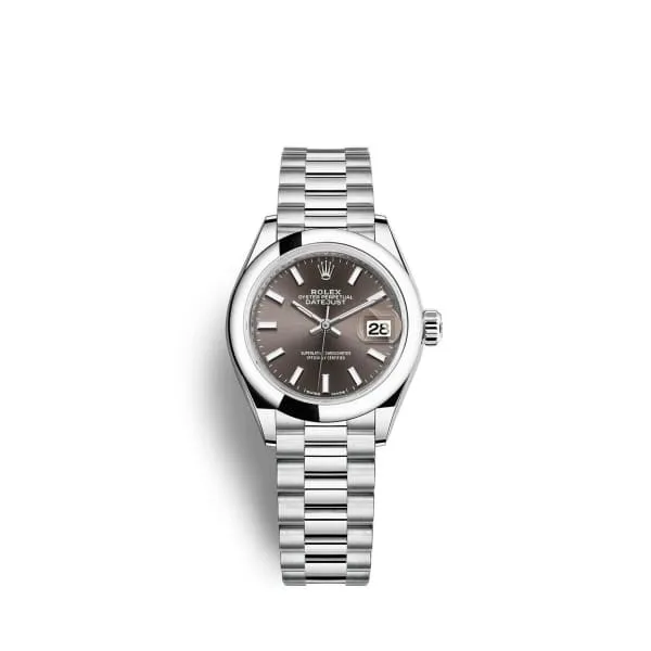 Rolex LadyDatejust 28mm Ref 2791660009 Grey Stick Dial Platinum Presidential Bracelet Womens Watch Rolex Bracelets Rolex LadyDatejust 28mm Ref 2791660009 Grey Stick Dial Platinum Presidential Bracelet Womens Watch Rolex Bracelets