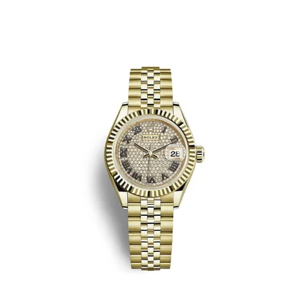Rolex Lady Datejust 28mm Ref 2791780032 Diamond Pave Dial 18K Yellow Gold Jubilee Bracelet Womens Watch Rolex Bracelets Rolex Lady Datejust 28mm Ref 2791780032 Diamond Pave Dial 18K Yellow Gold Jubilee Bracelet Womens Watch Rolex Bracelets