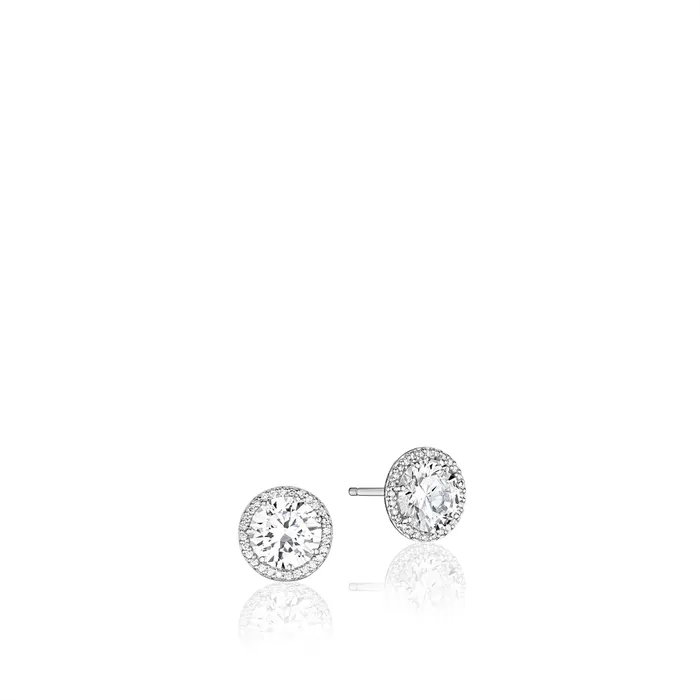 Tacori 14K White Gold Diamond Stud Earring Mounts 4mm Tacori Earrings