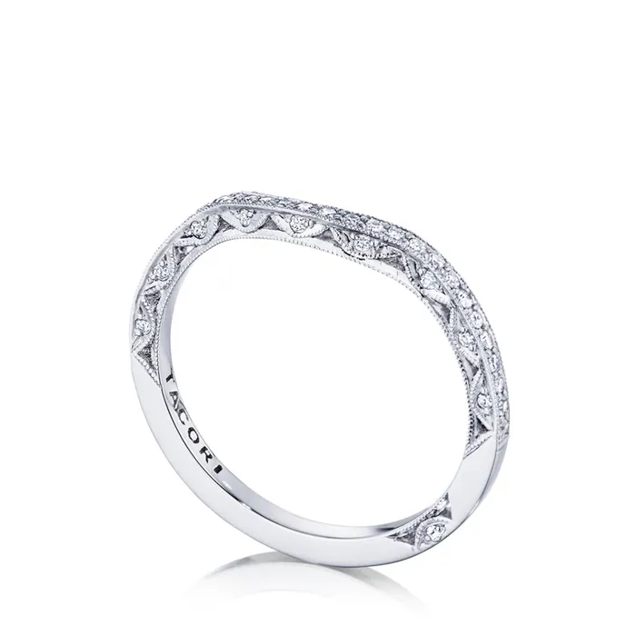 Tacori Rings Tacori Classic Crescent 18K White Gold Curved Diamond Band