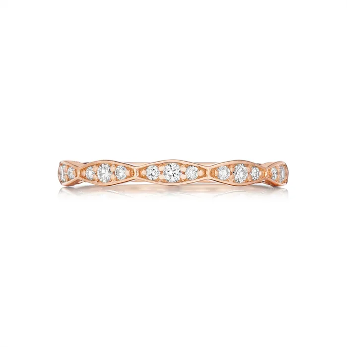 Tacori Rings Tacori Sculpted Crescent 18K Rose Gold Eternity Diamond Wedding Band 2mm Pretty in Pink Tacori Rings Tacori Sculpted Crescent 18K Rose Gold Eternity Diamond Wedding Band 2mm Pretty in Pink