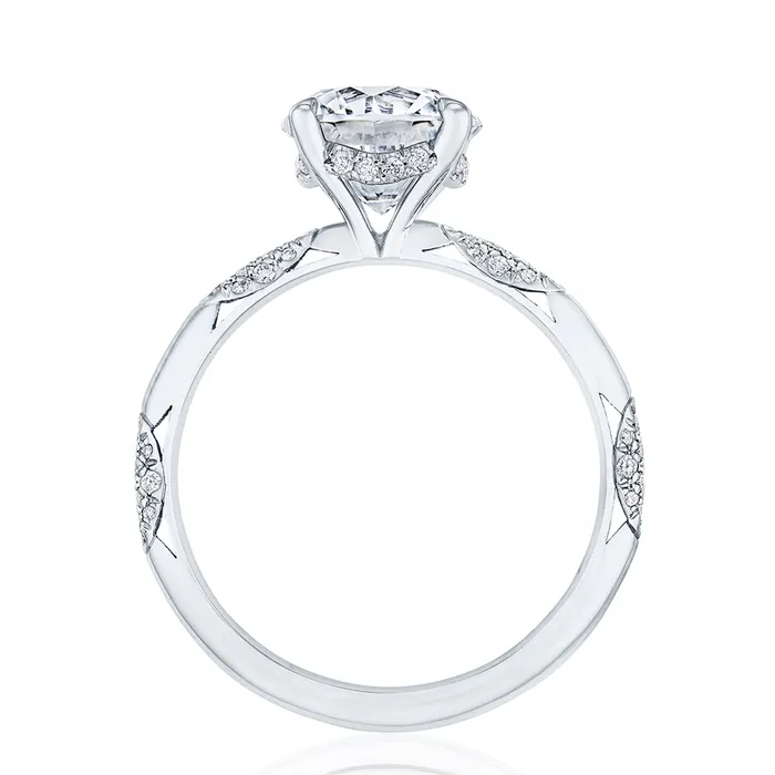 Tacori Tacori 18K White Gold Founders Round Semi Mount Diamond Ring Hidden Diamond Halo Rings Tacori Tacori 18K White Gold Founders Round Semi Mount Diamond Ring Hidden Diamond Halo Rings
