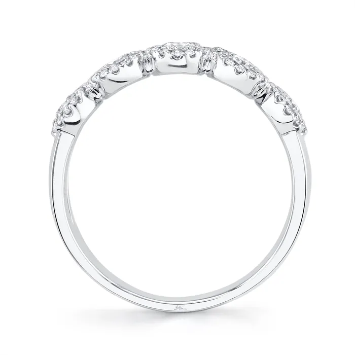 Wedding Bands Rings 14K White Gold Diamond Fancy Band