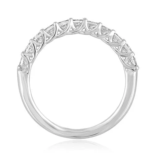 Wedding Bands Rings 14K White Gold Princess Cut Diamond Band